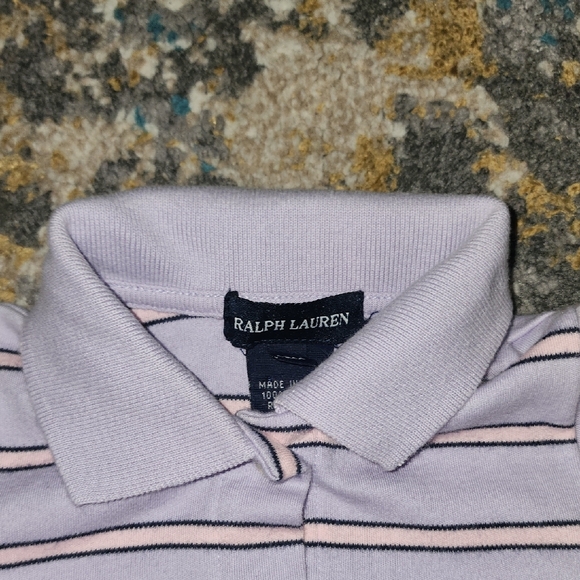 Ralph Lauren Lavender/Pink Pastel Striped Polo Shirt Cotton Baby Dress & Bloomer - Picture 6 of 10